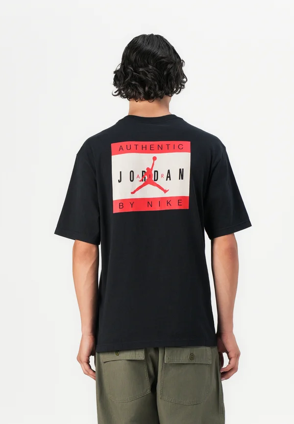 BRAND CREW - Print T-shirt - black/university red