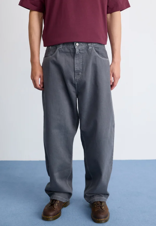BRANDON PANT CLARK - Relaxed fit jeans - graphite stone dyed