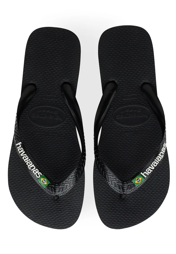 BRASIL LOGO UNISEX - T-bar sandals - black/black