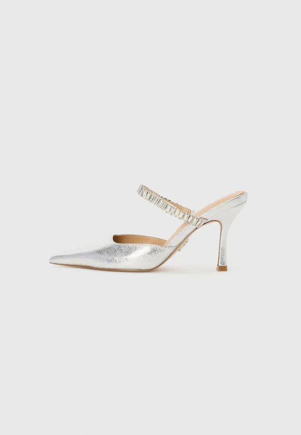 BRECKI - Heeled mules - silver-coloured