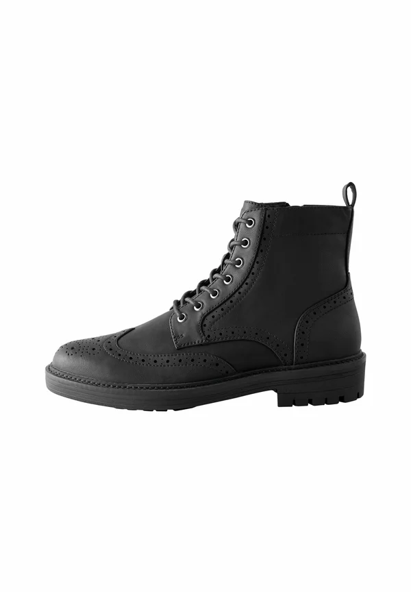 BROGUE - REGULAR FIT - Lace-up ankle boots - black