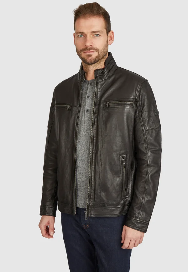 BUGIORGIO - Leather jacket - schwarz