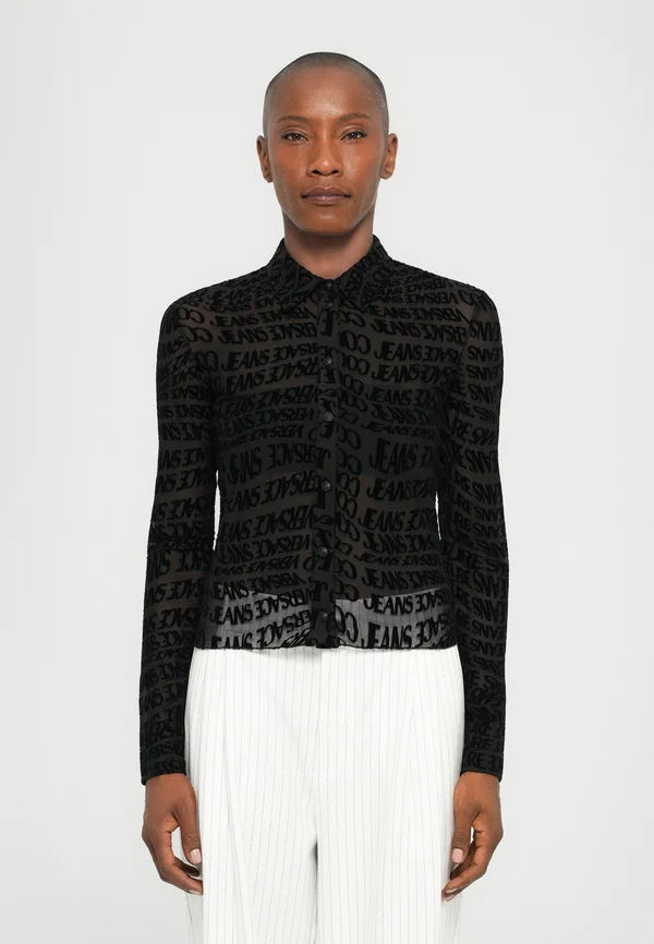 Button-down blouse - black