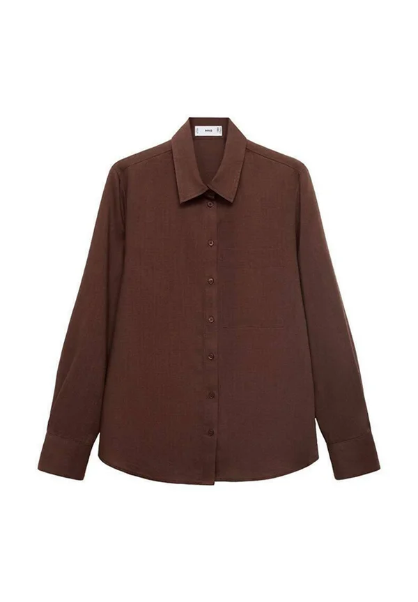 Button-down blouse - brown