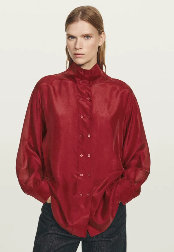 Button-down blouse - dark red