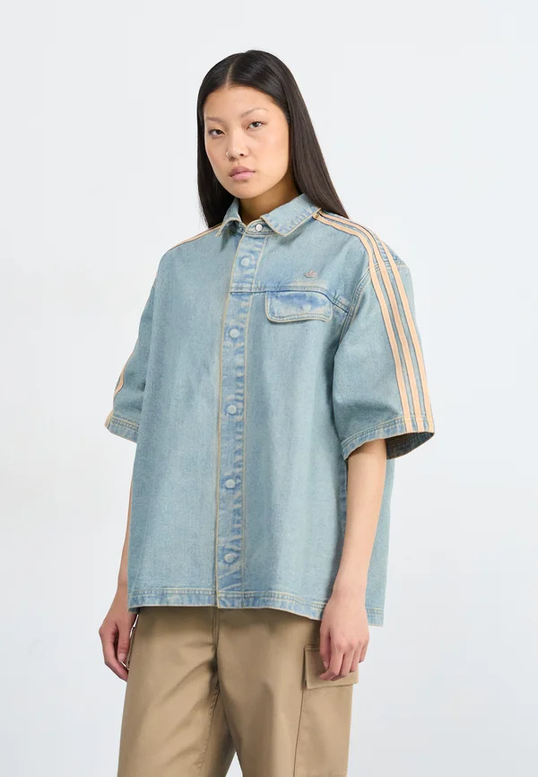 Button-down blouse - indigo denim