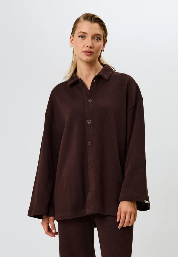 Button-down blouse - truffle