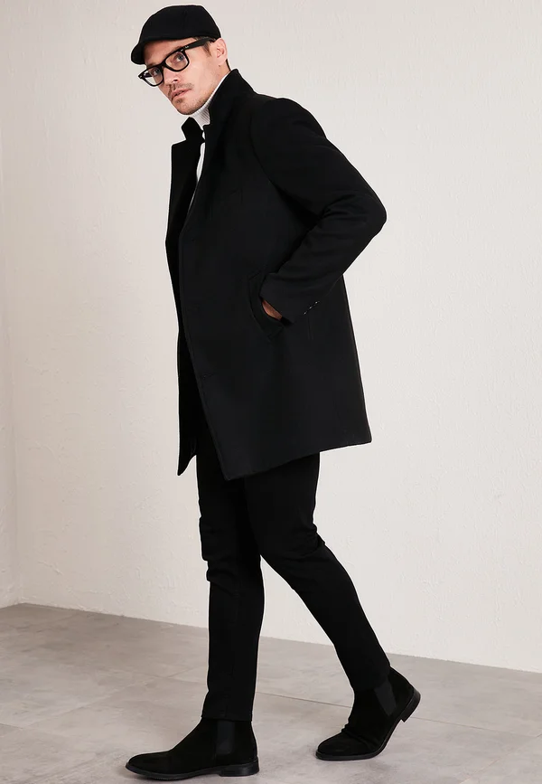 BUTTON-DOWN - Classic coat - black