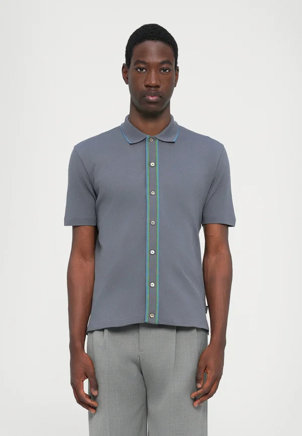 BUTTON FRONT - Shirt - dark grey