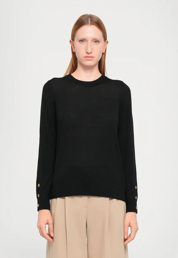 BUTTON SLEEVE - Jumper - black