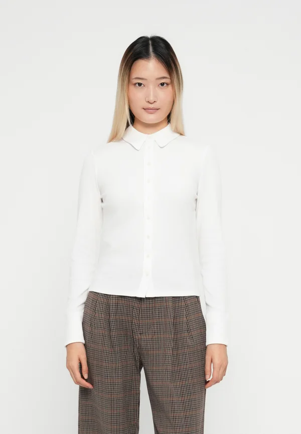 BUTTON THROUGH  - Long sleeved top - white