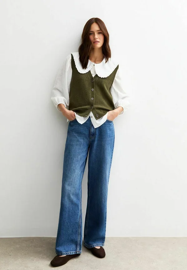 BUTTON UP - Waistcoat - khaki