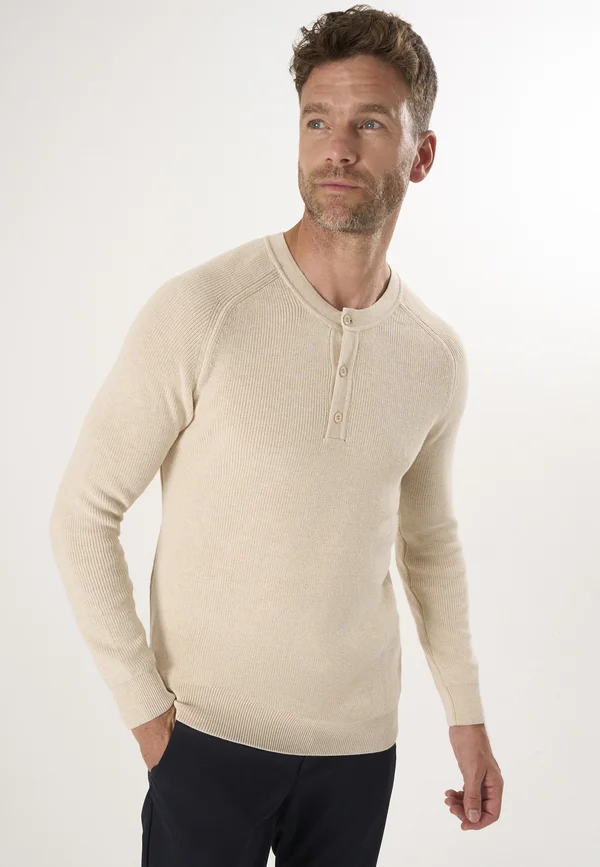 BUTTONED - Jumper - beige