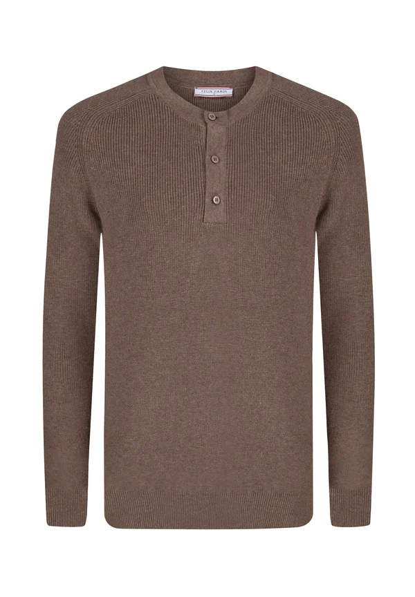 BUTTONED - Jumper - brown