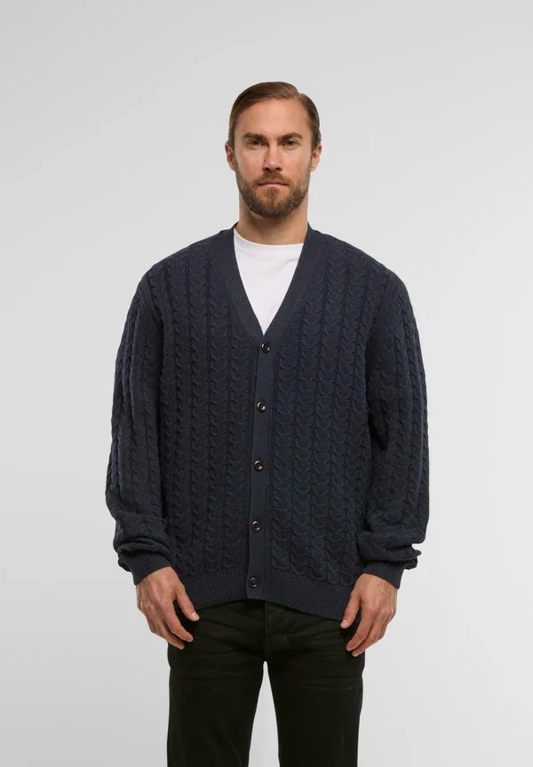 BUTTONED SOFT CABLE - Cardigan - navy