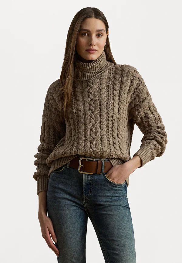 CABLE-KNIT TURTLENECK SWEATER - Jumper - adirondack heather