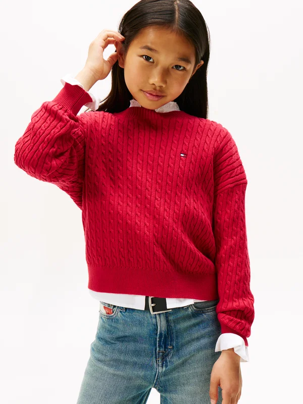CABLE SWEATER - Jumper - ruby rhubarb