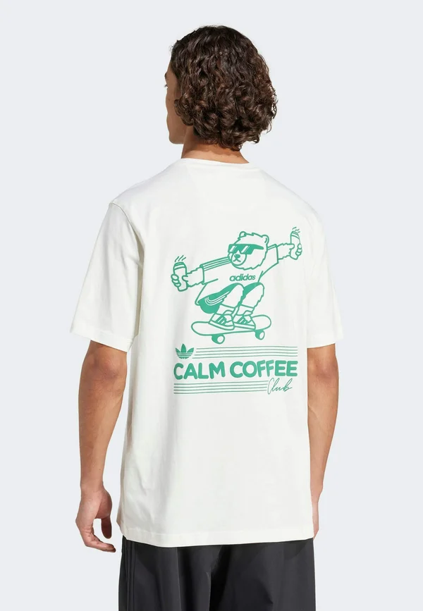 CALM COFFEE BEAR GRAPHIC TEE - Print T-shirt - off white