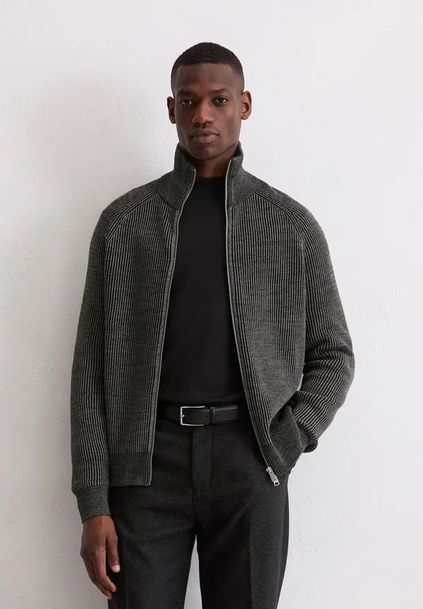 Cardigan - multi heavy knit