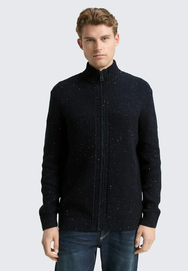 Cardigan - navy melange multi neps