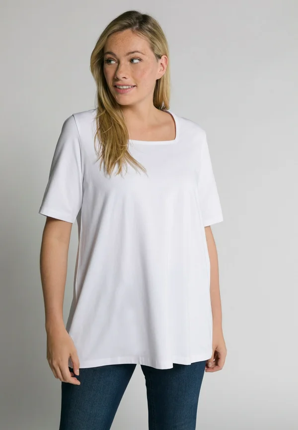 CARREE-AUSSCHNITT - Basic T-shirt - white