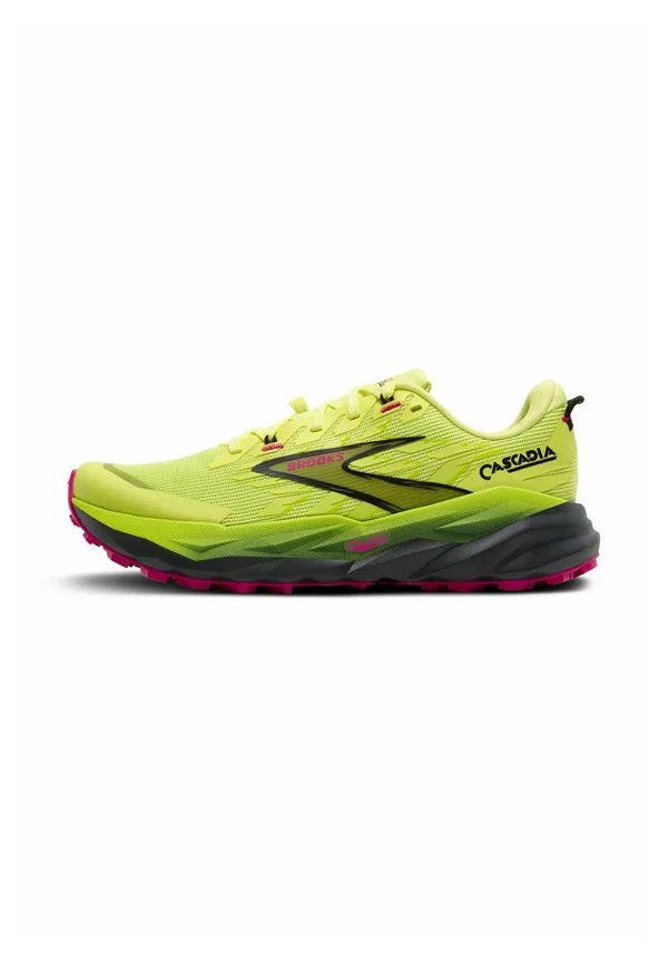 CASCADIA 19 - Trail running shoes - sunny lime black magenta