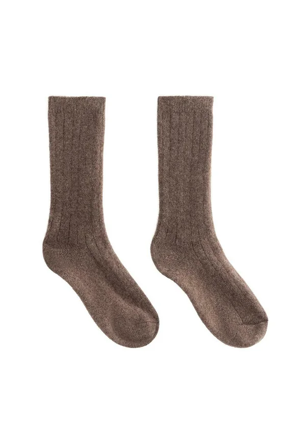 CASHMERE BLEND CLASSIC - Socks - mottled dark brown