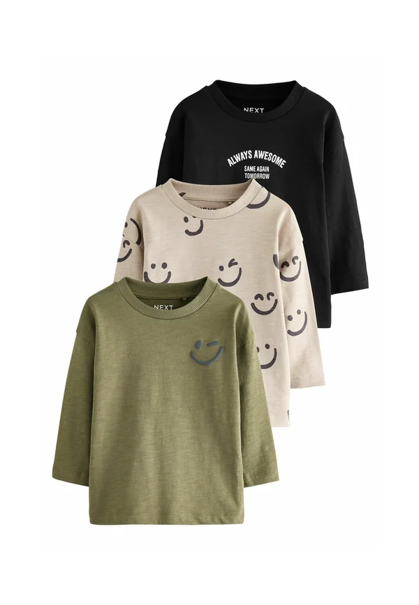 CHARACTER 3 PACK -REGULAR FIT - Long sleeved top - khaki cream smile