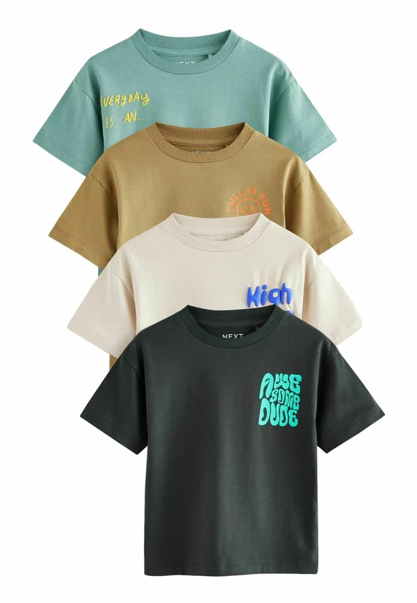 CHARACTER SHORT SLEEVES 4 PACK STANDARD - Print T-shirt - multi slogan