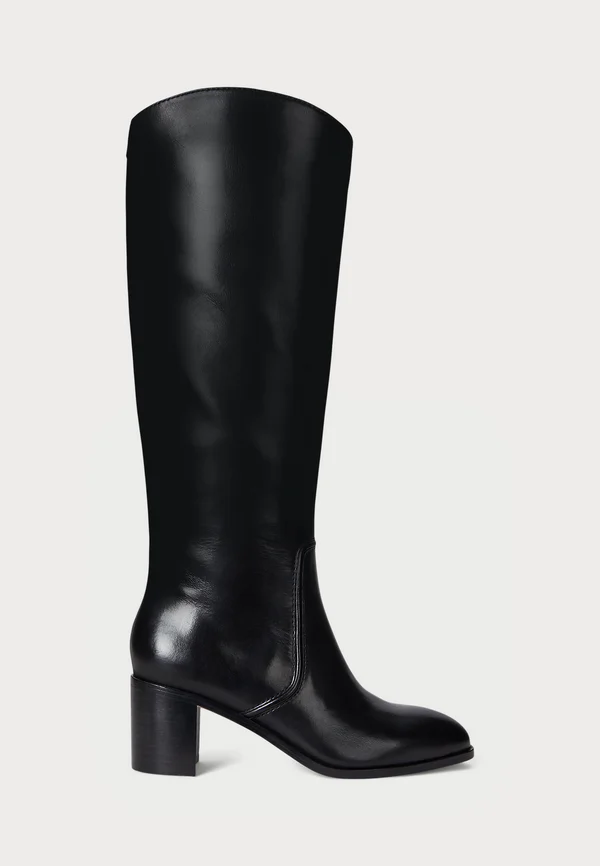 CHARLY BURNISHED LEATHER TALL BOOT - Boots - black