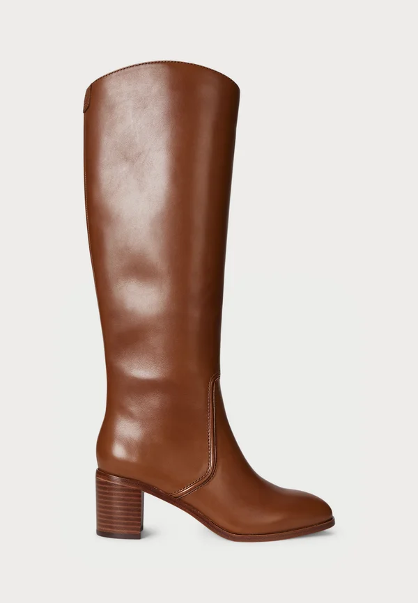 CHARLY CALFSKIN TALL BOOT - Boots - tan