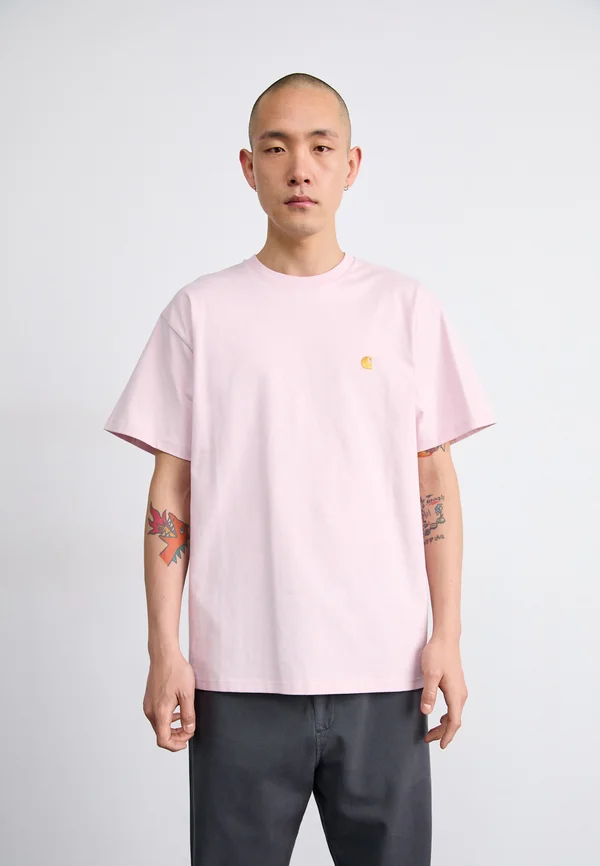 CHASE - Basic T-shirt - air pink/gold-coloured