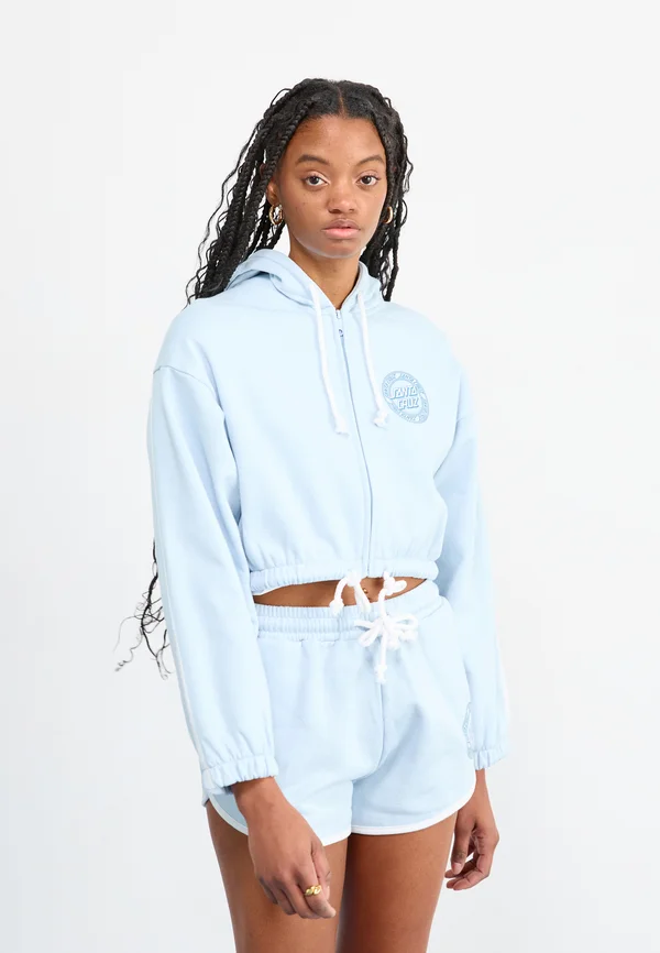 CHECK OUTLINE RINGED DOT ZIP HOOD - Zip-up sweatshirt - fresh blue