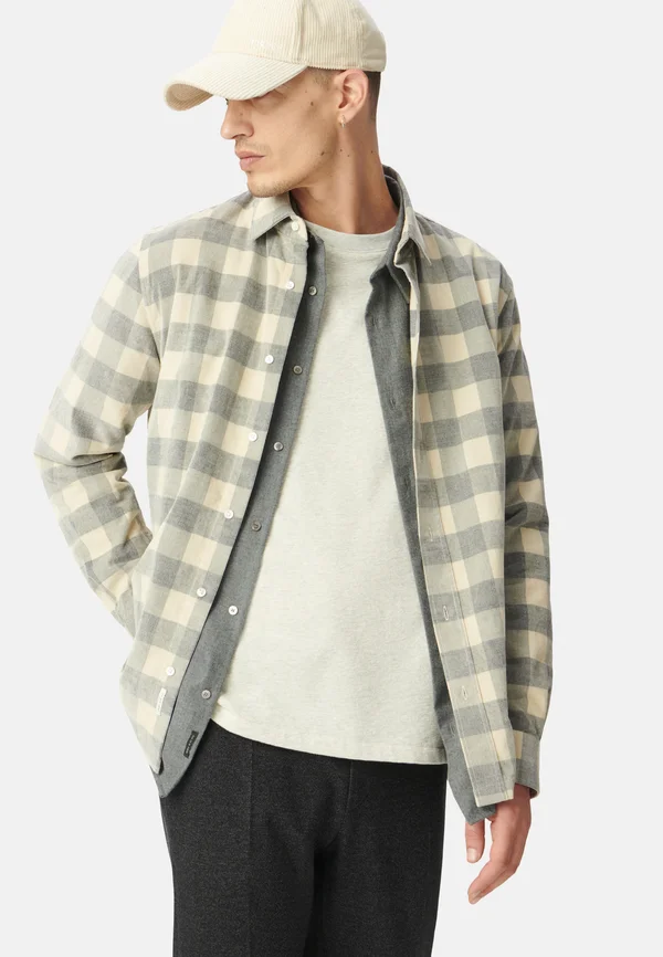 CHECK PATTERN - Summer jacket - beige