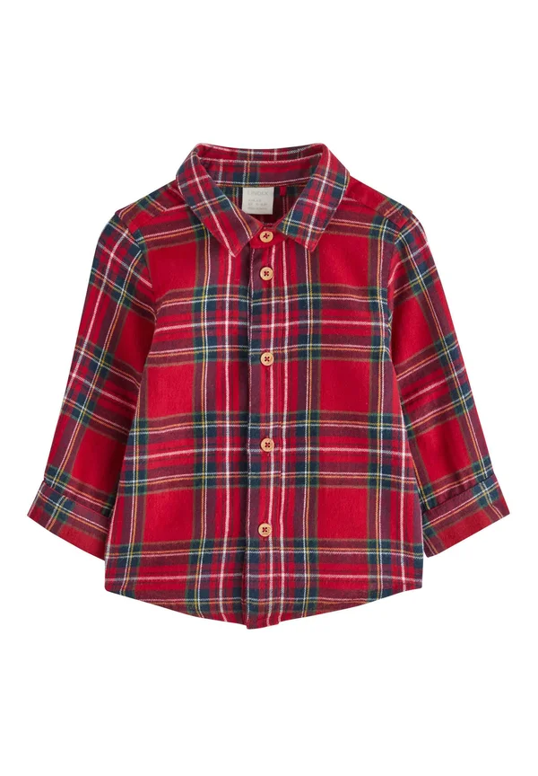 CHECKED - Shirt - dark dusty red