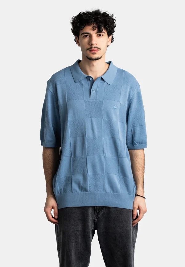 CHECKER - Polo shirt - frosted blue