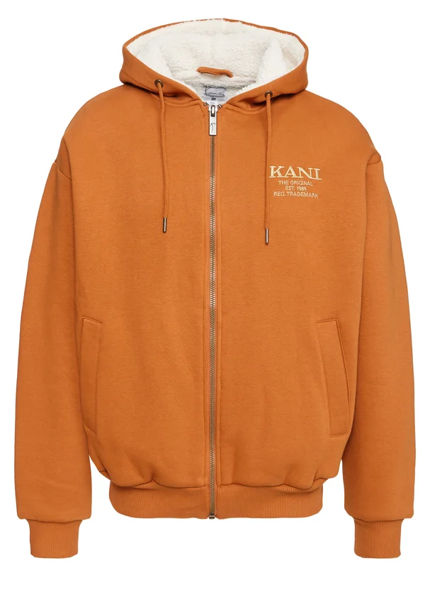CHEST RETRO FULL ZIP HOODIE - Zip-up sweatshirt - cognac