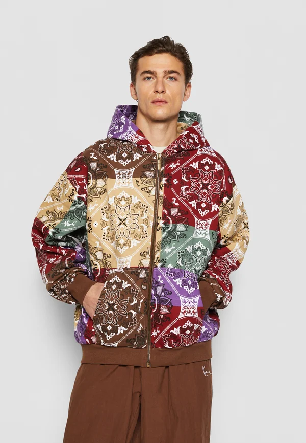 CHEST SIGNATURE OS PAISLEY FULL ZIP - Zip-up sweatshirt - dark red multicolor