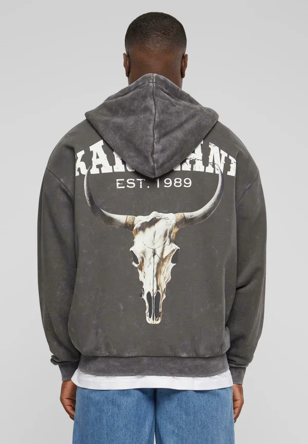 CHEST SIGNATURE OS WASHED HEAVY SKULL  - Zip-up sweatshirt - anthracite