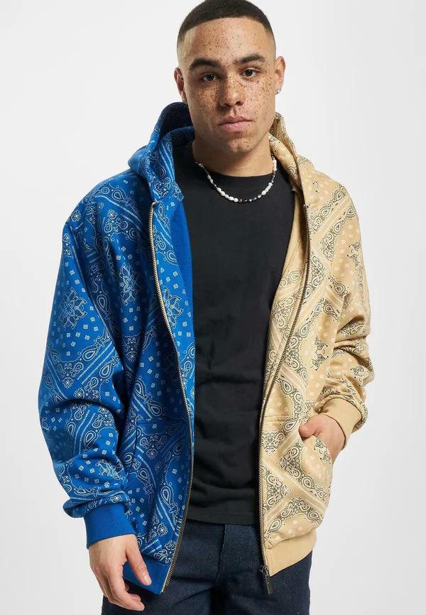 CHEST SIGNATURE PAISLEY BLOCK - Zip-up sweatshirt - sand blue white