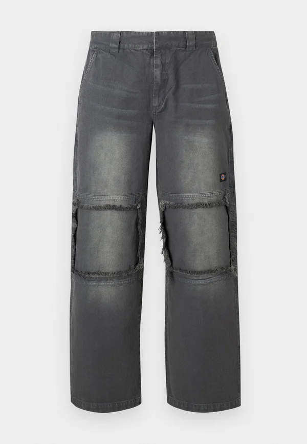 CHINESE NEW YEAR CANVAS DOUBLE KNEE PANTS UNISEX - Trousers - black