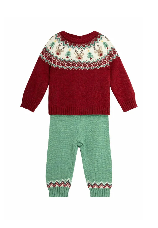 CHRISTMAS FAIR ISLE  SET - REGULAR FIT - Leggings - Trousers - red