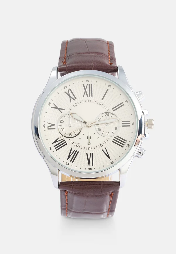 Chronograph watch - silver-coloured/brown