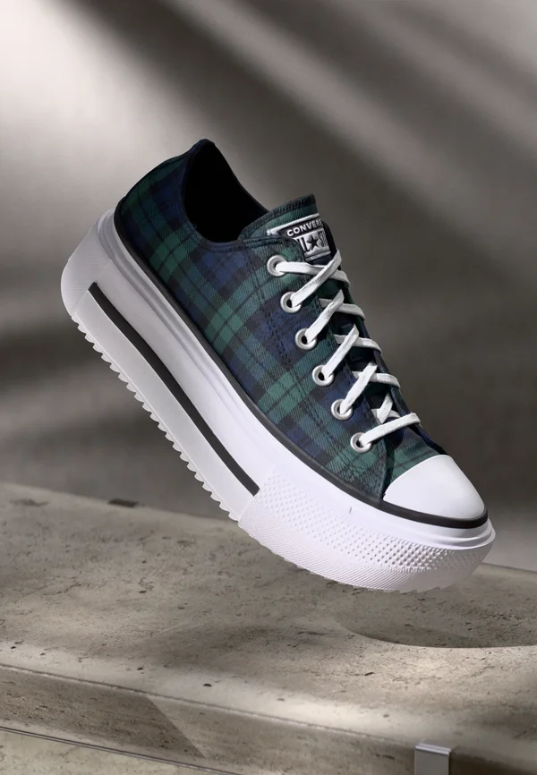 CHUCK TAYLOR ALL STAR LIFT DOUBLE STACK PLATFORM PLAID - Trainers - navy/black/branch out