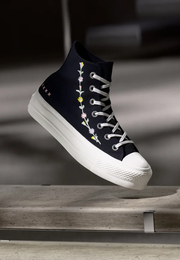 CHUCK TAYLOR ALL STAR LIFT - High-top trainers - black/egret/flamingo fade