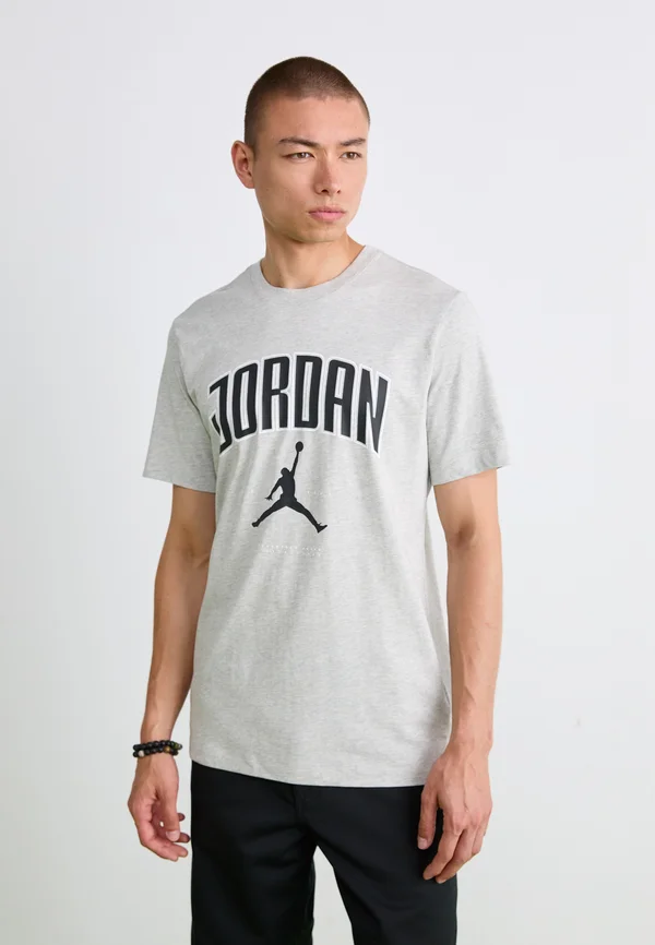 CITY CREW - Print T-shirt - grey heather/black