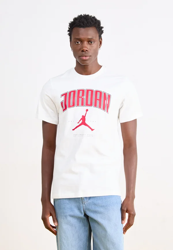 CITY CREW - Print T-shirt - white/gym red