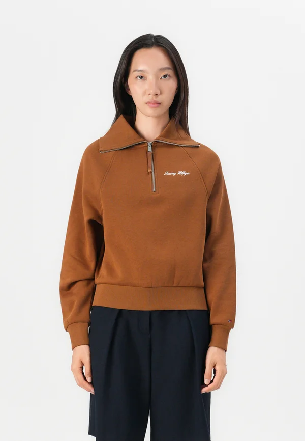 CLASSIC SCRIPT HALF-ZIP - Sweatshirt - highland khaki