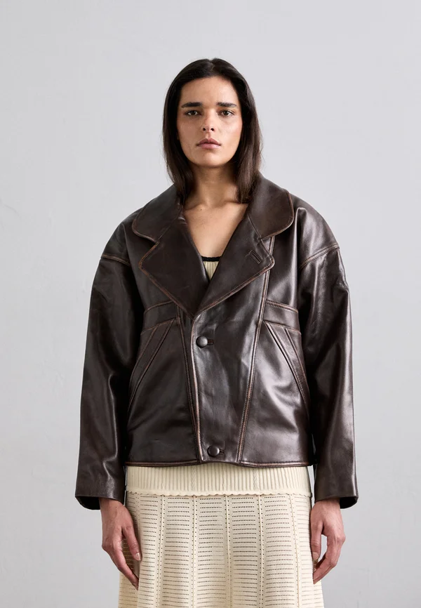 CLEM - Leather jacket - marron