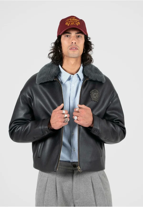 CLUB FLIGHT  - Faux leather jacket - black